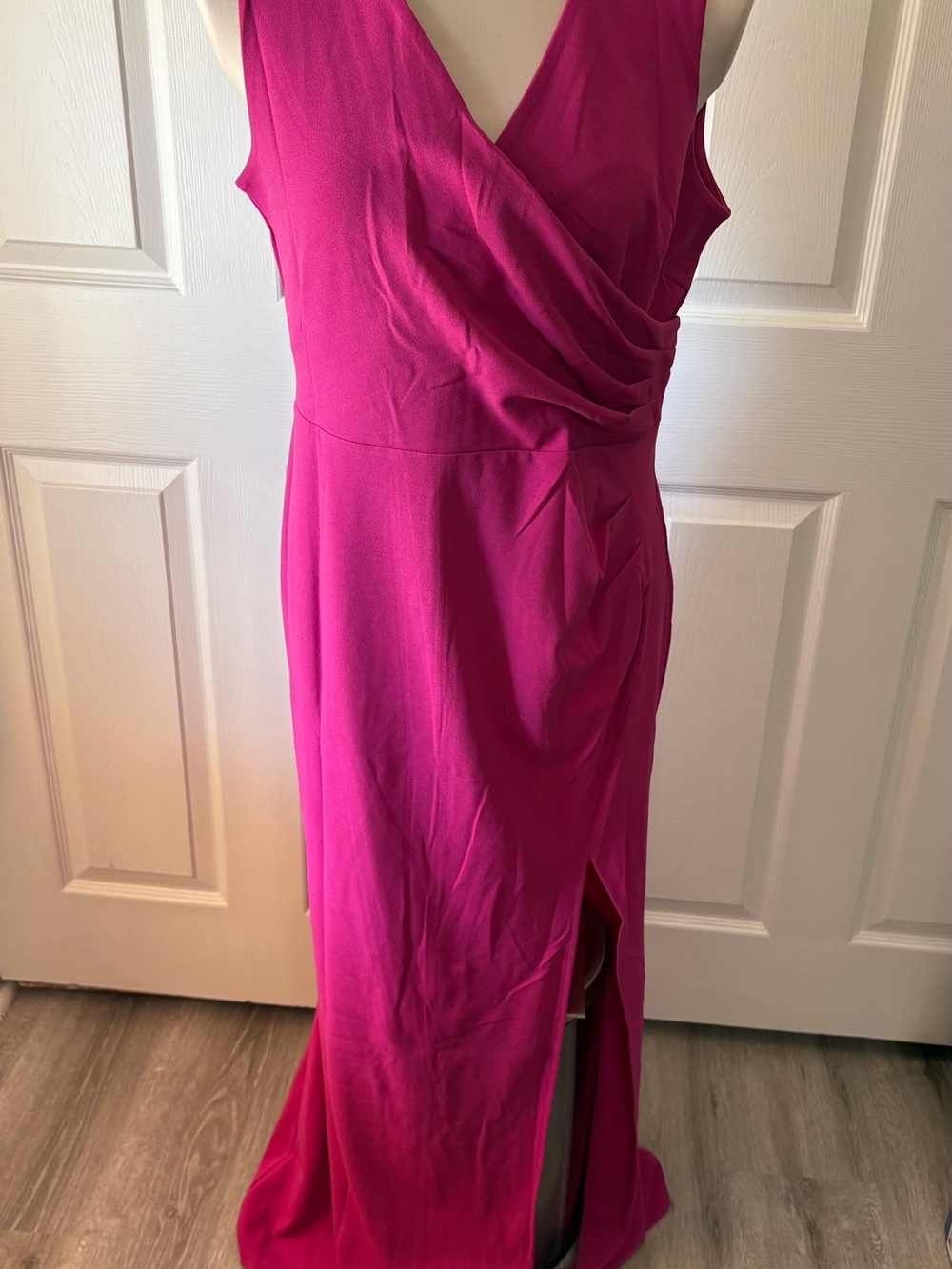 Woosea Fuchsia V-Neck Midi Dress